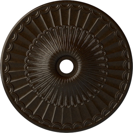 Ekena Millwork Galveston Ceiling Medallion (Fits Canopies up to 4 3/4"), 36 5/8"OD x 3 5/8"ID x 2 3/8"P, Bronze CM36GLBZS